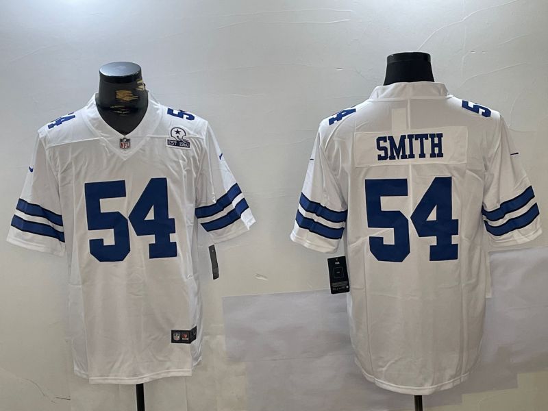 Men Dallas Cowboys #54 Smith White 2024 Nike Vapor Limited NFL Jersey style 7->dallas cowboys->NFL Jersey